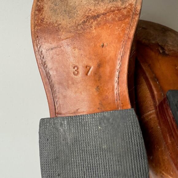 Colorful Huipil and Brown Leather Round Toe Engineer Buckle Boots EU 37 US 6 6.5 - Picture 6 of 7